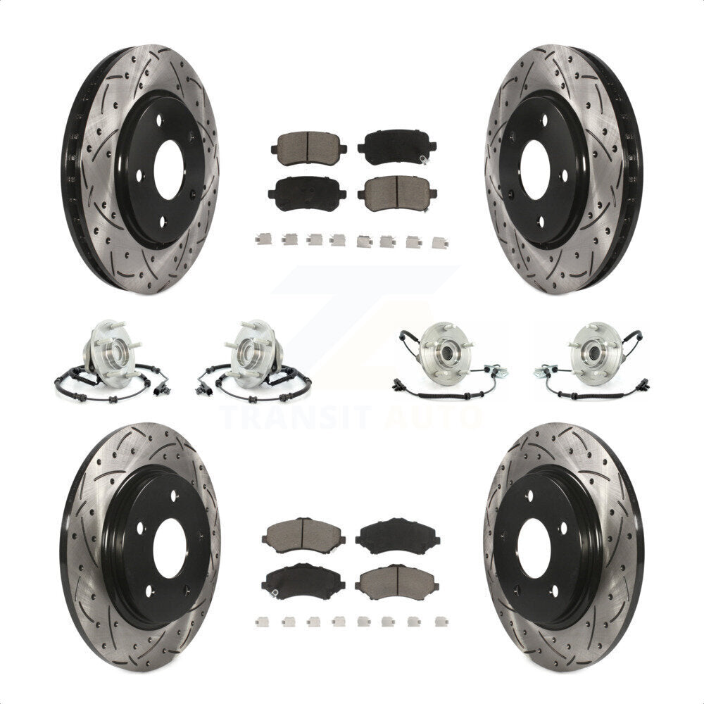 [Avant + Arrière] Kit d'ensemble roulement de roue et moyeu pour Chrysler Town & Country Dodge Grand Caravan Volkswagen Routan KBB-119886 par Transit Auto