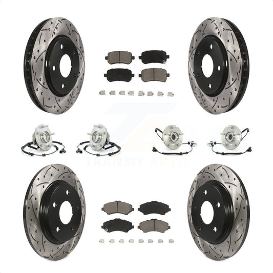 [Avant + Arrière] Kit d'ensemble roulement de roue et moyeu pour Chrysler Town & Country Dodge Grand Caravan Volkswagen Routan KBB-119886 par Transit Auto