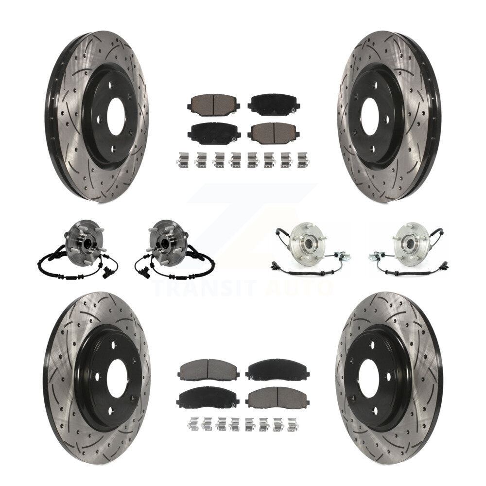 [Avant + Arrière] Kit d'ensemble roulement de roue et moyeu pour 2012 Volkswagen Routan avec Dual Piston Caliper KBB-119888