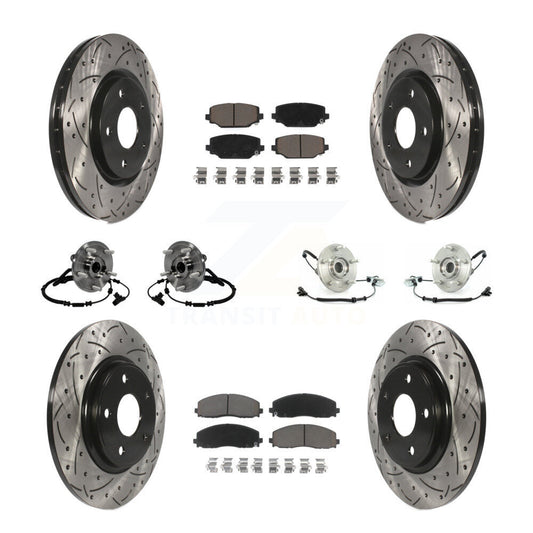 [Avant + Arrière] Kit d'ensemble roulement de roue et moyeu pour 2012 Volkswagen Routan avec Dual Piston Caliper KBB-119888