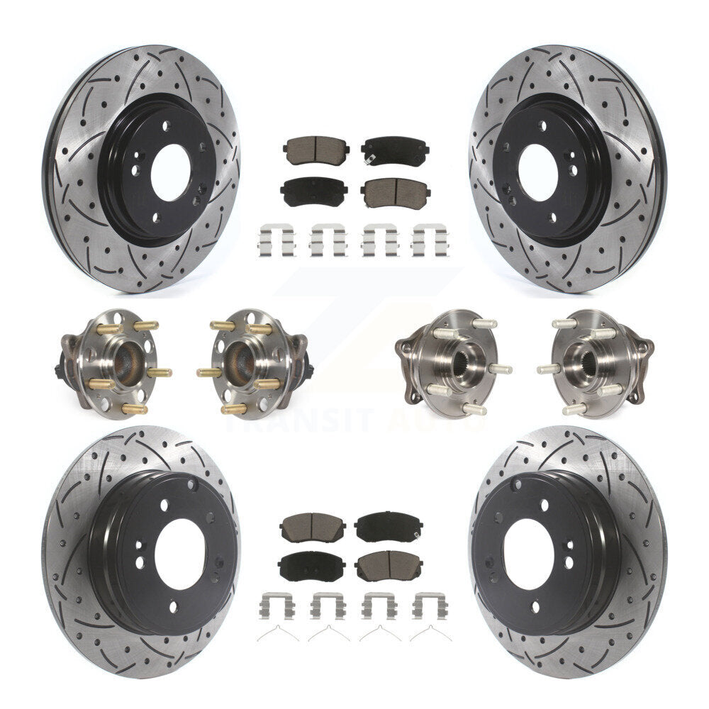 [Avant + Arrière] Kit d'ensemble roulement de roue et moyeu pour 2015-2016 Hyundai Sonata GAS engine avec Manual Parking KBB-119890