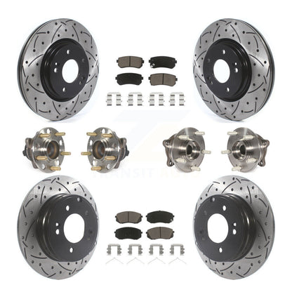 [Avant + Arrière] Kit d'ensemble roulement de roue et moyeu pour 2015-2016 Hyundai Sonata GAS engine avec Manual Parking KBB-119890
