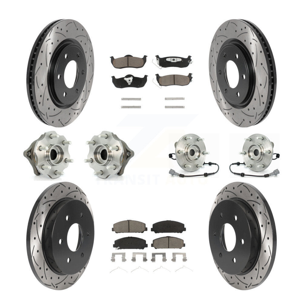 [Avant + Arrière] Kit d'ensemble roulement de roue et moyeu pour 2008 Nissan Armada AWD 4WD avec Internal ABS KBB-119904