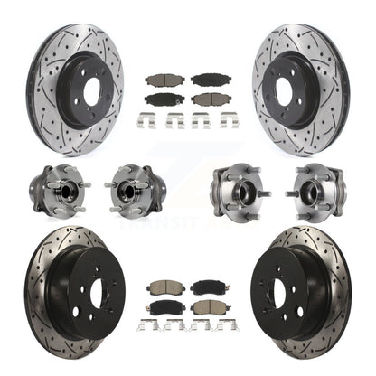 [Avant + Arrière] Kit d'ensemble roulement de roue et moyeu pour 2017-2019 Subaru Impreza avec 276mm Diameter Rotor KBB-119933