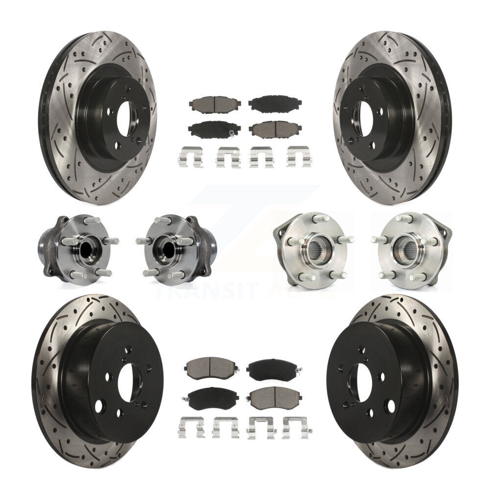 [Avant + Arrière] Kit d'ensemble roulement de roue et moyeu pour 2013 Subaru XV Crosstrek avec 292mm Diameter Rotor KBB-119939