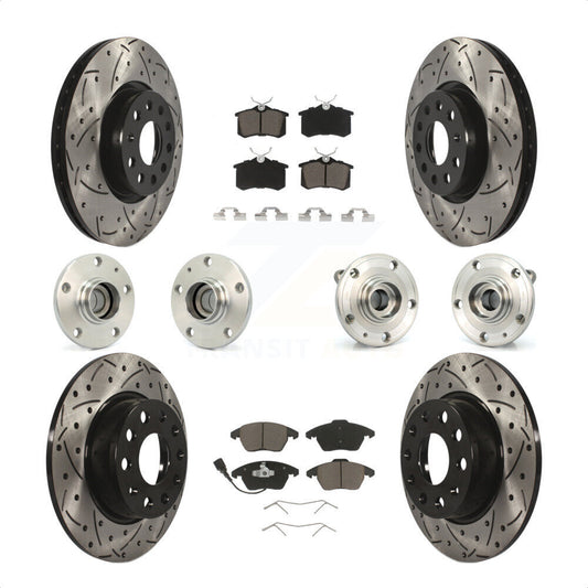 [Avant + Arrière] Kit d'ensemble roulement de roue et moyeu pour 2014 Volkswagen Beetle R-Line GSR avec 2.0L avec 272mm Diameter Rotor KBB-119970 par Transit Auto