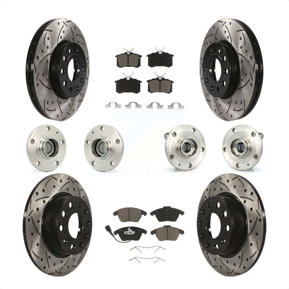 [Avant + Arrière] Kit d'ensemble roulement de roue et moyeu pour 2014 Volkswagen Beetle Sportline avec 2.0L avec 272mm Diameter Rotor KBB-119971 par Transit Auto