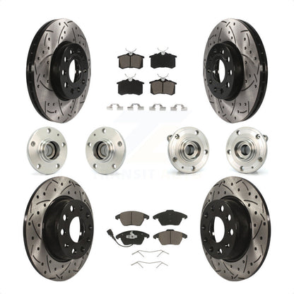 [Avant + Arrière] Kit d'ensemble roulement de roue et moyeu pour 2014 Volkswagen Beetle Sportline avec 2.0L avec 272mm Diameter Rotor KBB-119971 par Transit Auto