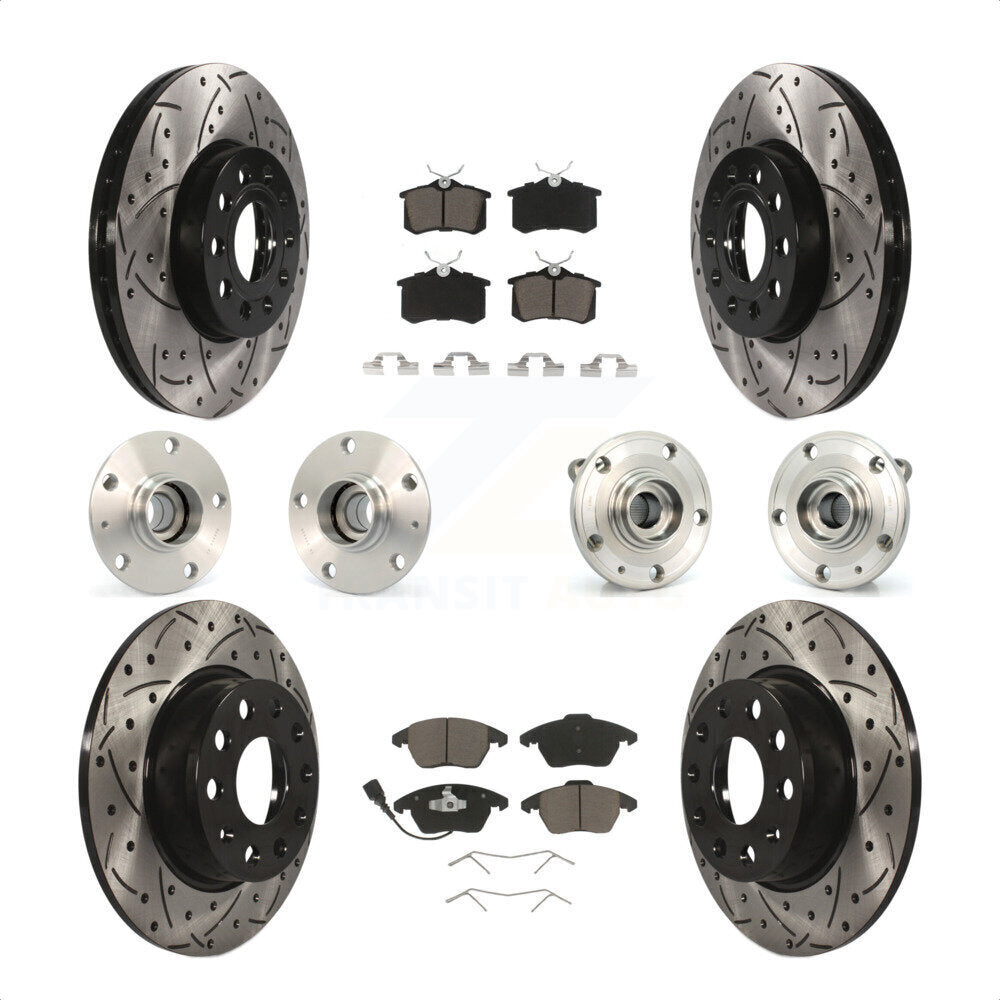 [Avant + Arrière] Kit d'ensemble roulement de roue et moyeu pour 2014 Volkswagen Beetle Base Highline Comfortline avec 2.5L avec 272mm Diameter Rotor KBB-119972 par Transit Auto