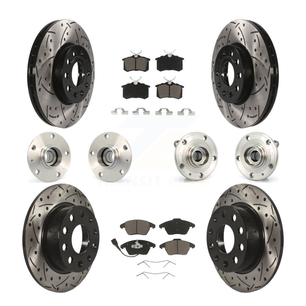 [Avant + Arrière] Kit d'ensemble roulement de roue et moyeu pour 2014 Volkswagen Beetle Base Highline Comfortline avec 2.5L avec 253mm Diameter Rotor KBB-119973