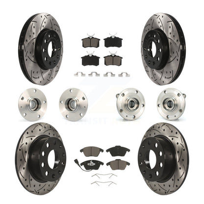 [Avant + Arrière] Kit d'ensemble roulement de roue et moyeu pour 2014 Volkswagen Beetle Base Highline Comfortline avec 2.5L avec 253mm Diameter Rotor KBB-119973