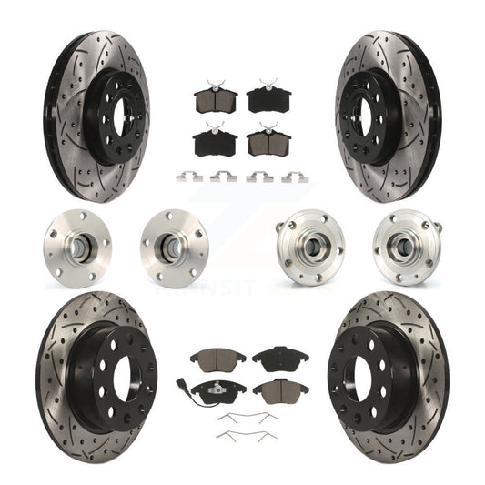 [Avant + Arrière] Kit d'ensemble roulement de roue et moyeu pour 2014 Volkswagen Beetle Base Highline Comfortline avec 2.5L avec 253mm Diameter Rotor KBB-119973