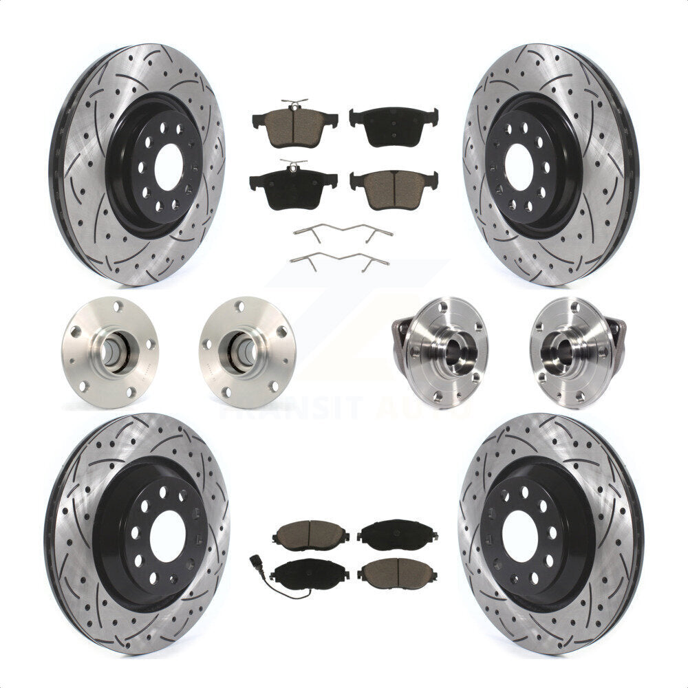 [Avant + Arrière] Kit d'ensemble roulement de roue et moyeu pour 2017 Volkswagen Golf R Code 1LV 1ZB KBB-119990 par Transit Auto