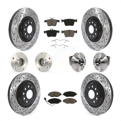 [Avant + Arrière] Kit d'ensemble roulement de roue et moyeu pour 2017 Volkswagen Golf R Code 1LV 1ZB KBB-119990 par Transit Auto