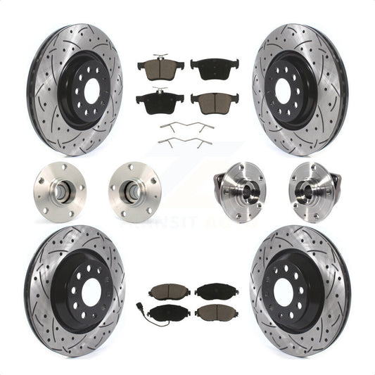 [Avant + Arrière] Kit d'ensemble roulement de roue et moyeu pour 2017 Volkswagen Golf R Code 1LV 1ZB KBB-119990 par Transit Auto