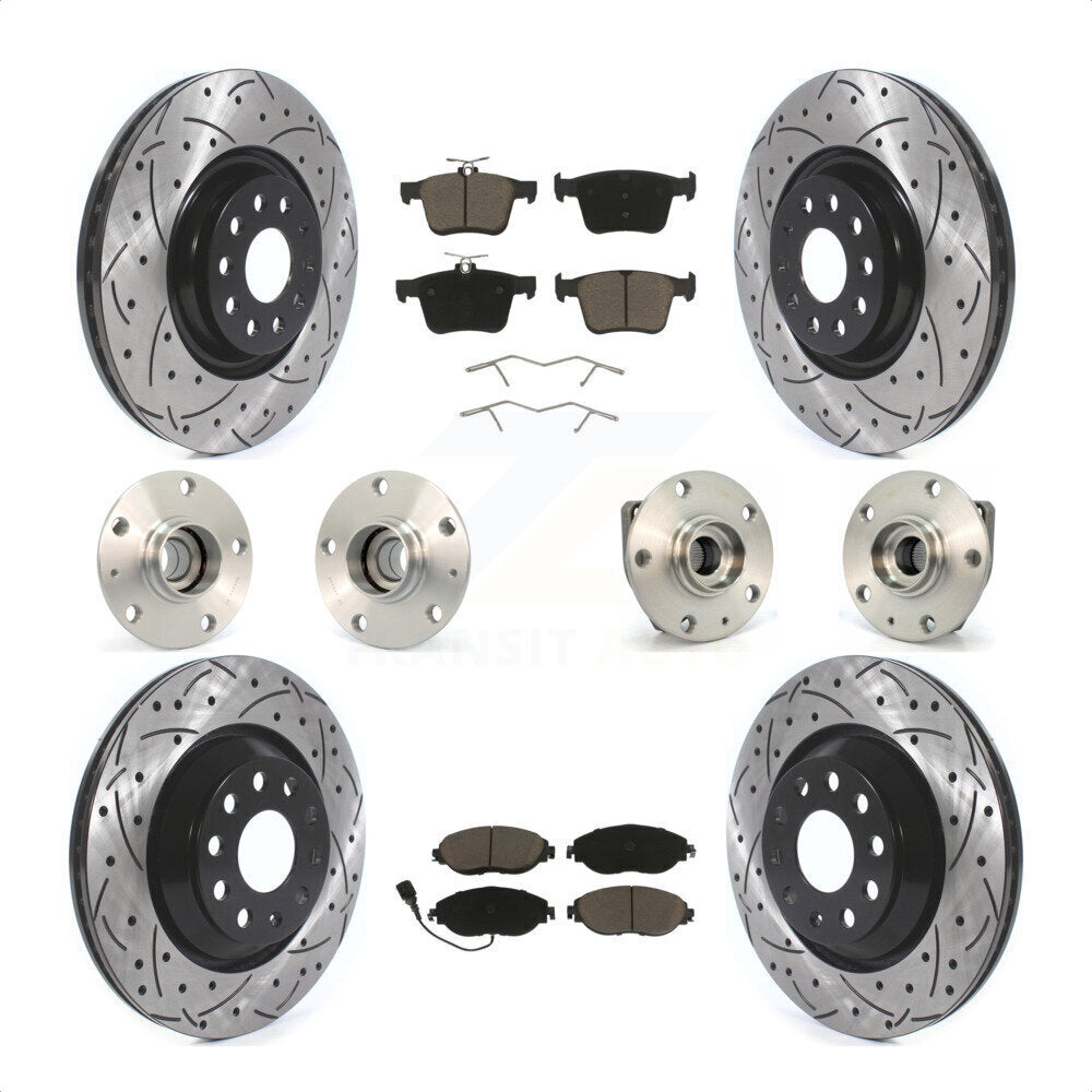 [Avant + Arrière] Kit d'ensemble roulement de roue et moyeu pour 2017 Volkswagen Golf R Code 1ZE 1ZP KBB-119991 par Transit Auto