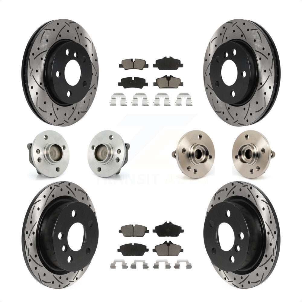 [Avant + Arrière] Kit d'ensemble roulement de roue et moyeu pour 2015 Mini Cooper Convertible avec 2.0L 1.5L avec 280mm Diameter Rotor KBB-119992 par Transit Auto