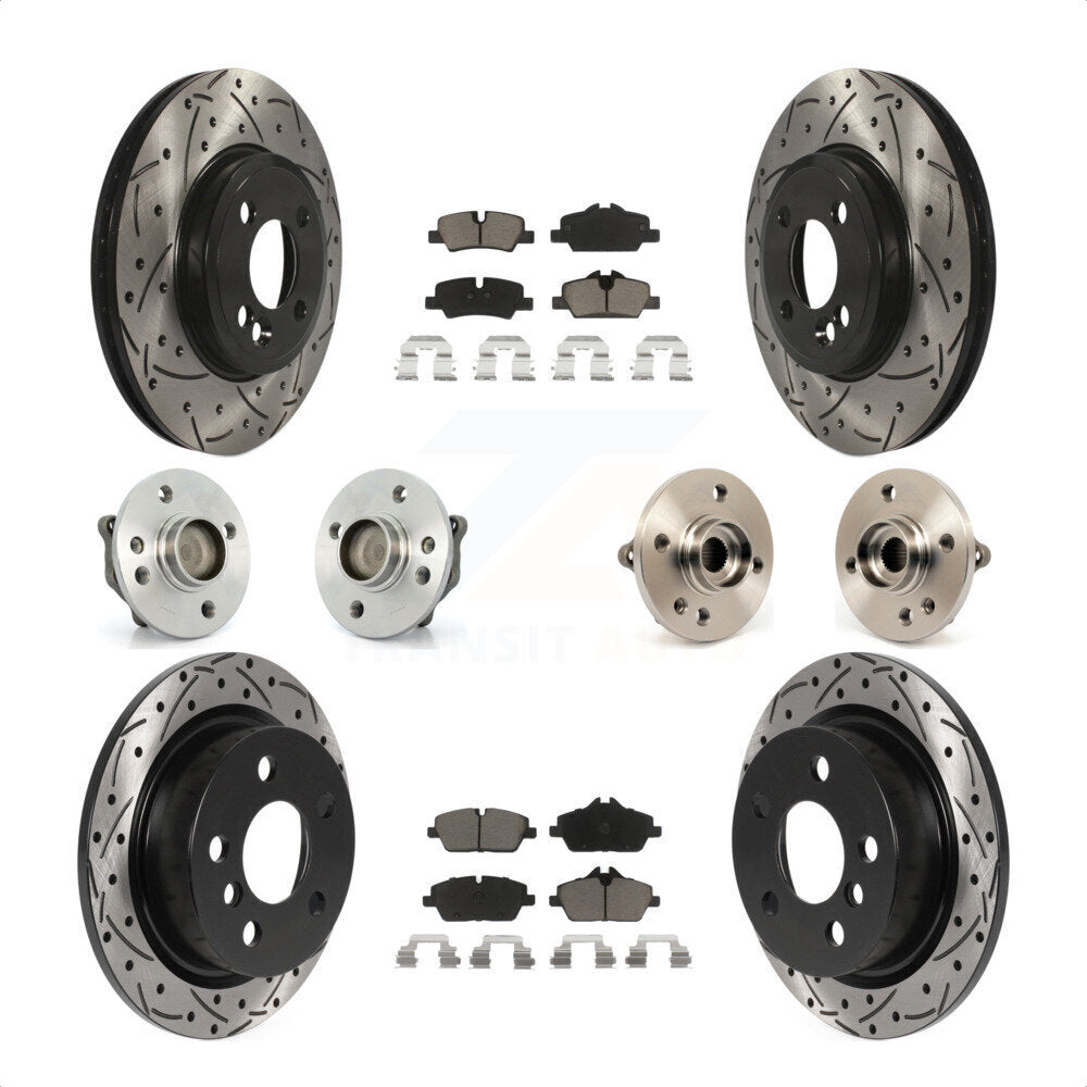 [Avant + Arrière] Kit d'ensemble roulement de roue et moyeu pour 2015 Mini Cooper Convertible avec 2.0L 1.5L avec 280mm Diameter Rotor KBB-119993 par Transit Auto