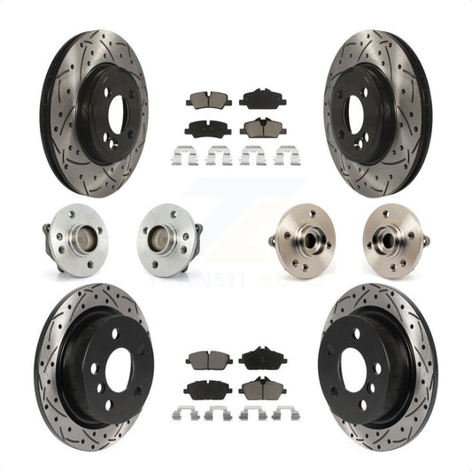 [Avant + Arrière] Kit d'ensemble roulement de roue et moyeu pour 2015 Mini Cooper Convertible avec 2.0L 1.5L avec 280mm Diameter Rotor KBB-119993 par Transit Auto