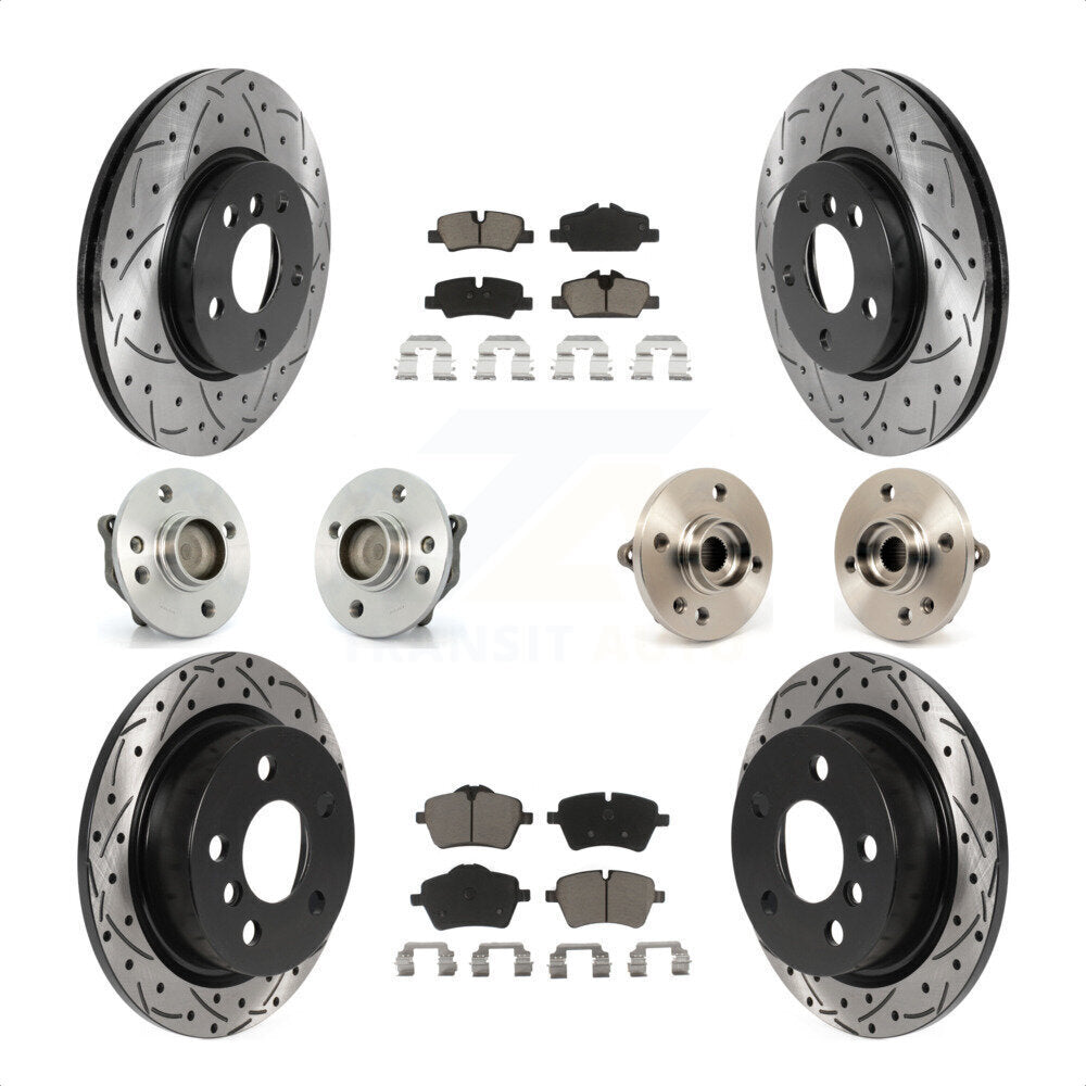 [Avant + Arrière] Kit d'ensemble roulement de roue et moyeu pour 2015 Mini Cooper Convertible avec 2.0L 1.5L avec 294mm Diameter Rotor KBB-119995 par Transit Auto