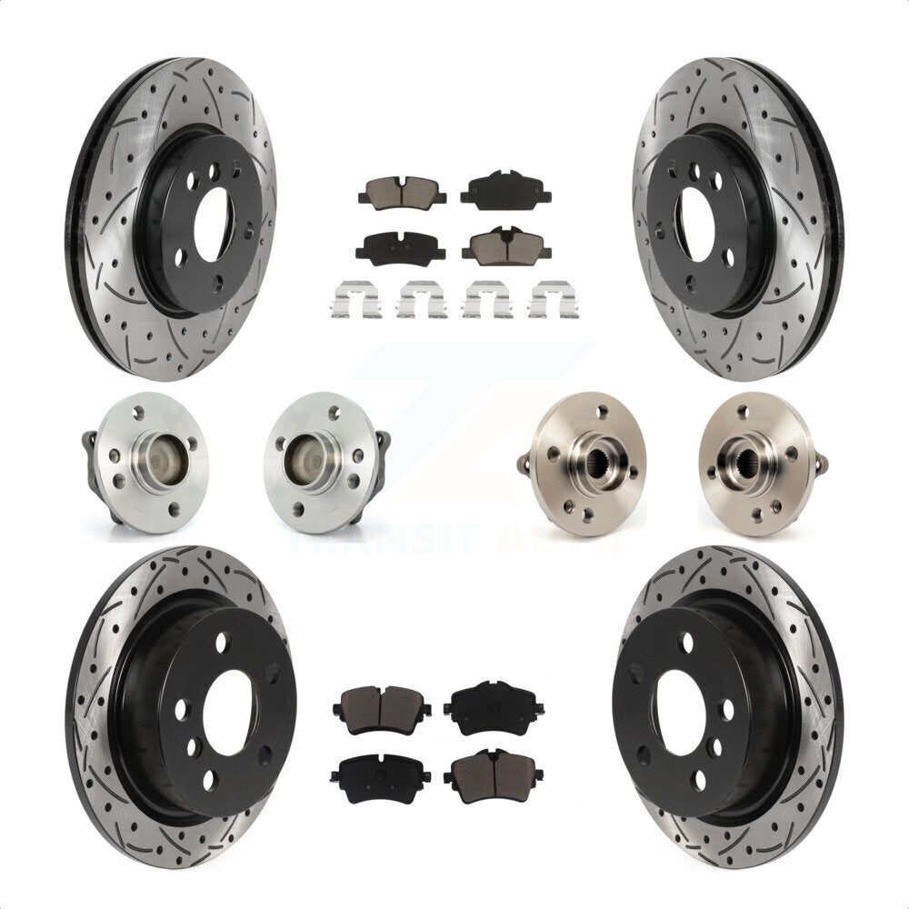[Avant + Arrière] Kit d'ensemble roulement de roue et moyeu pour 2015 Mini Cooper Convertible avec 2.0L 1.5L avec 294mm Diameter Rotor KBB-119996 par Transit Auto
