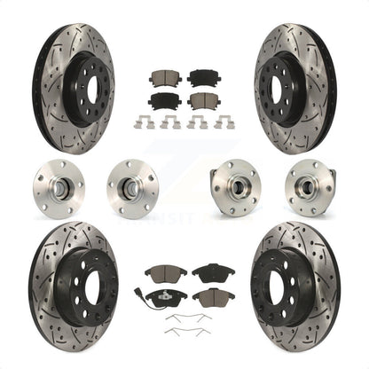 [Avant + Arrière] Kit d'ensemble roulement de roue et moyeu pour 2008 Audi A3 FWD From Chassis VIN #8P8057779 KBB-119997 par Transit Auto