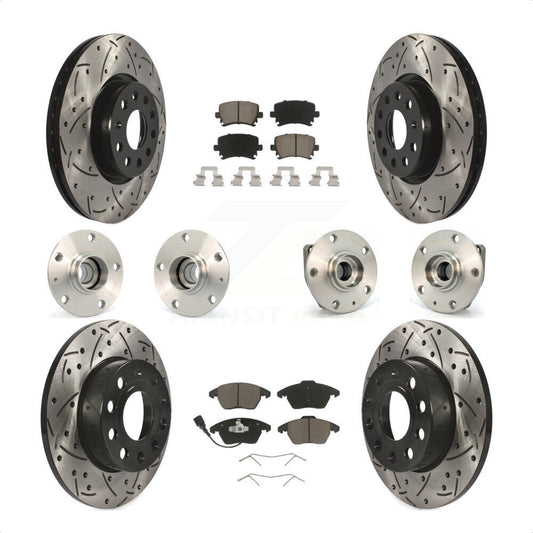 [Avant + Arrière] Kit d'ensemble roulement de roue et moyeu pour 2008 Audi A3 FWD From Chassis VIN #8P8057779 KBB-119997 par Transit Auto