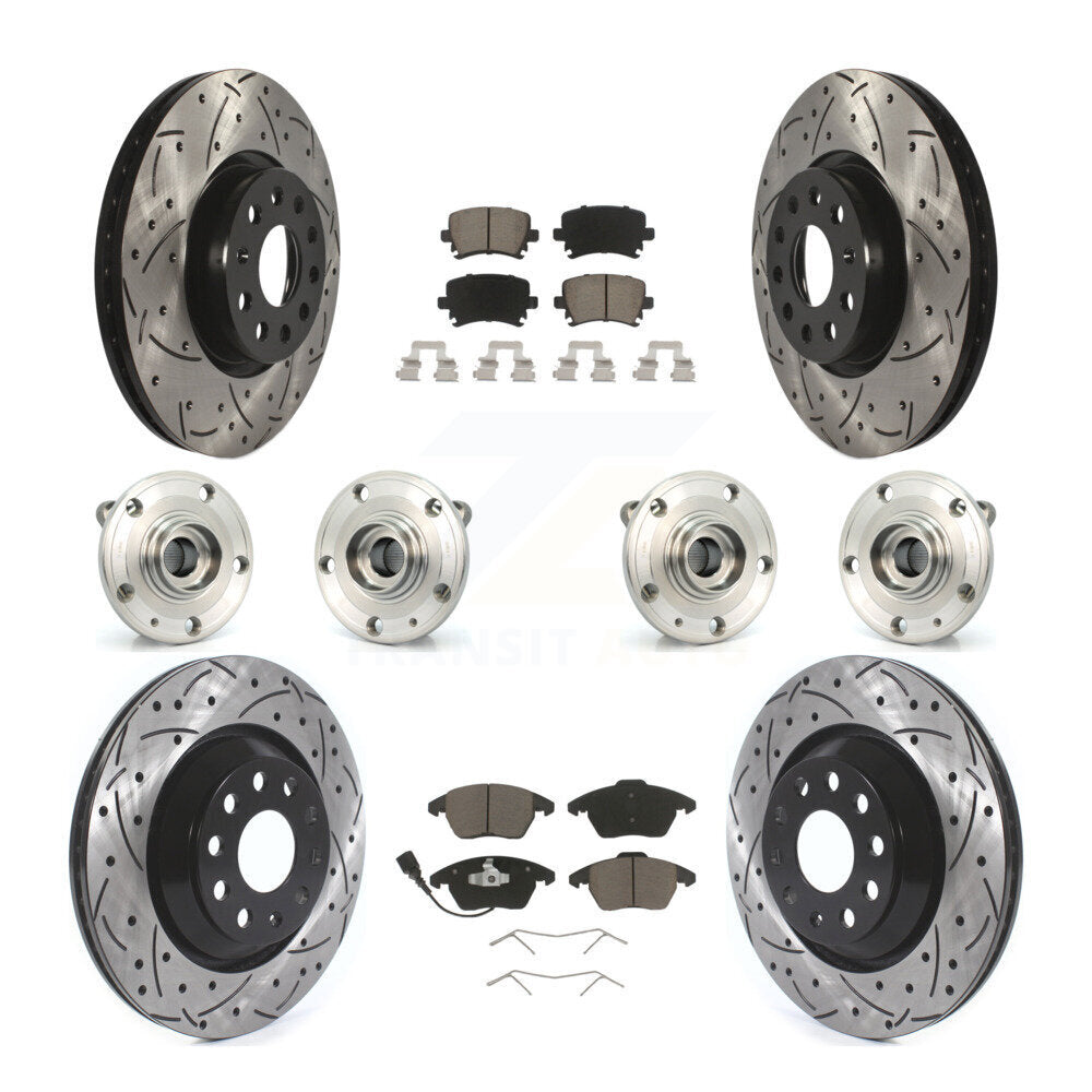 [Avant + Arrière] Kit d'ensemble roulement de roue et moyeu pour 2009-2010 Volkswagen Passat CC AWD avec 312mm Diameter Rotor KBB-119998