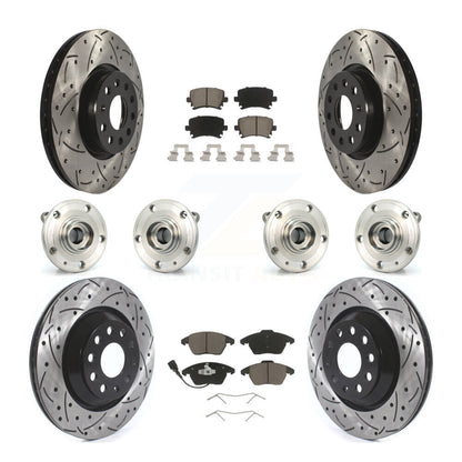 [Avant + Arrière] Kit d'ensemble roulement de roue et moyeu pour 2009-2010 Volkswagen Passat CC AWD avec 312mm Diameter Rotor KBB-119998