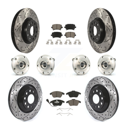 [Avant + Arrière] Kit d'ensemble roulement de roue et moyeu pour 2009-2010 Volkswagen Passat CC AWD avec 312mm Diameter Rotor KBB-119998