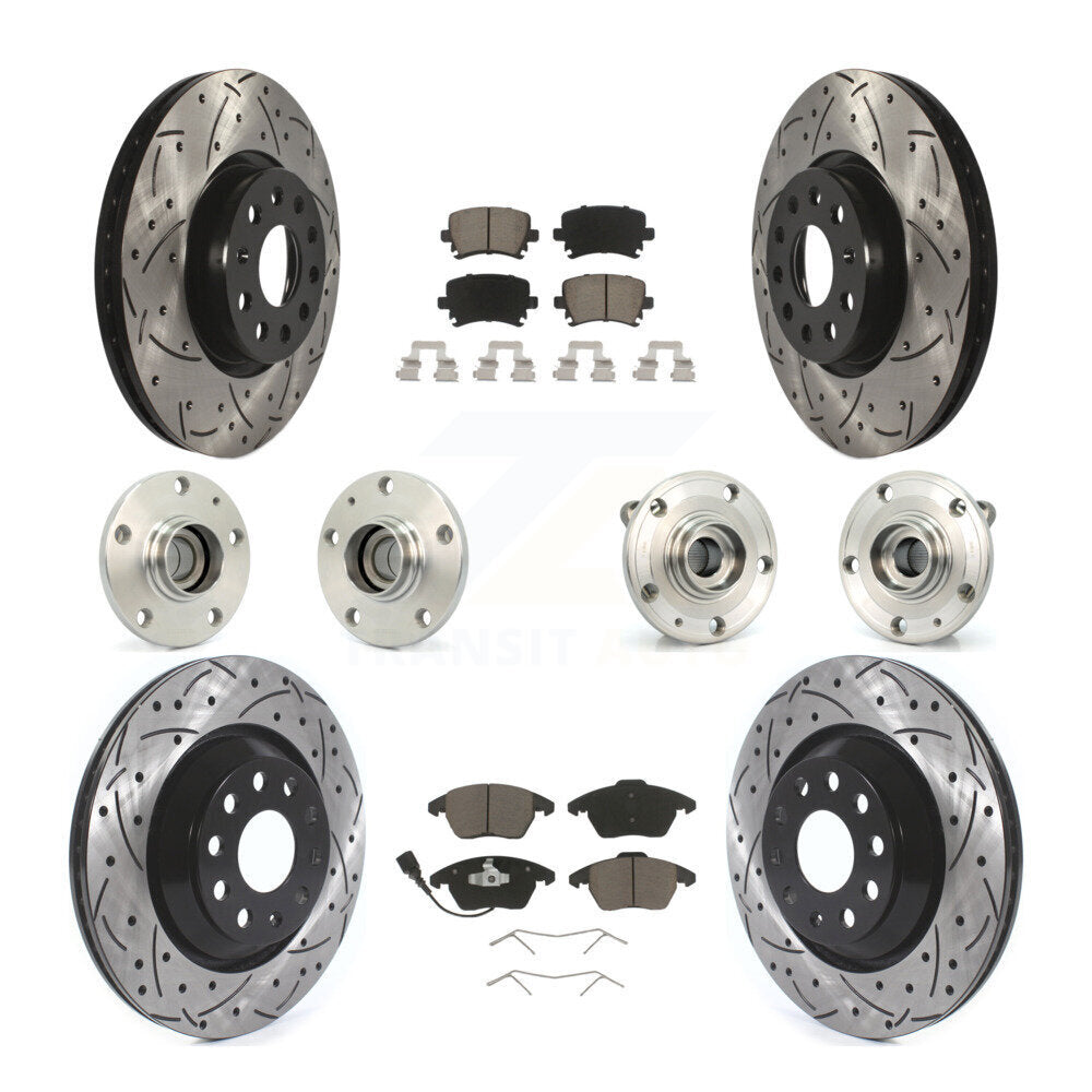 [Avant + Arrière] Kit d'ensemble roulement de roue et moyeu pour 2009-2010 Volkswagen Passat CC FWD avec 312mm Diameter Rotor KBB-119999