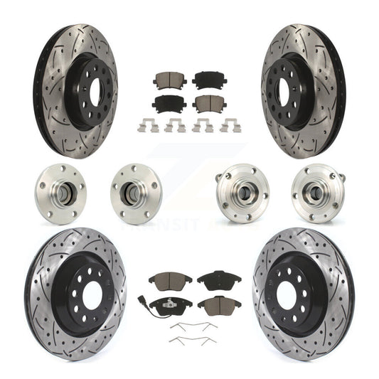 [Avant + Arrière] Kit d'ensemble roulement de roue et moyeu pour 2009-2010 Volkswagen Passat CC FWD avec 312mm Diameter Rotor KBB-119999