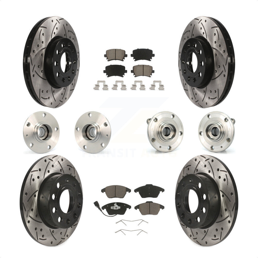 [Avant + Arrière] Kit d'ensemble roulement de roue et moyeu pour 2006-2009 Volkswagen Rabbit 4 Bolt Mounting Flange KBB-120000 par Transit Auto