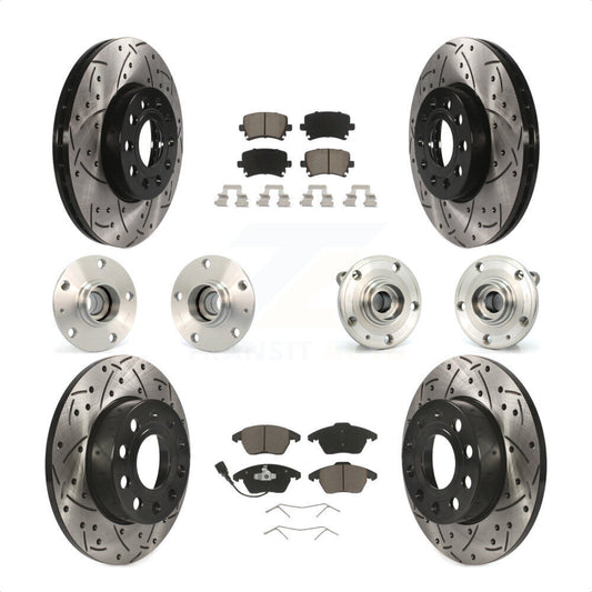 [Avant + Arrière] Kit d'ensemble roulement de roue et moyeu pour 2006-2009 Volkswagen Rabbit 4 Bolt Mounting Flange KBB-120000 par Transit Auto
