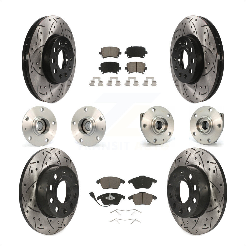 [Avant + Arrière] Kit d'ensemble roulement de roue et moyeu pour 2006-2009 Volkswagen Rabbit 3 Bolt Mounting Flange KBB-120001 par Transit Auto