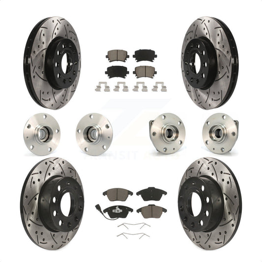 [Avant + Arrière] Kit d'ensemble roulement de roue et moyeu pour 2006-2009 Volkswagen Rabbit 3 Bolt Mounting Flange KBB-120001 par Transit Auto