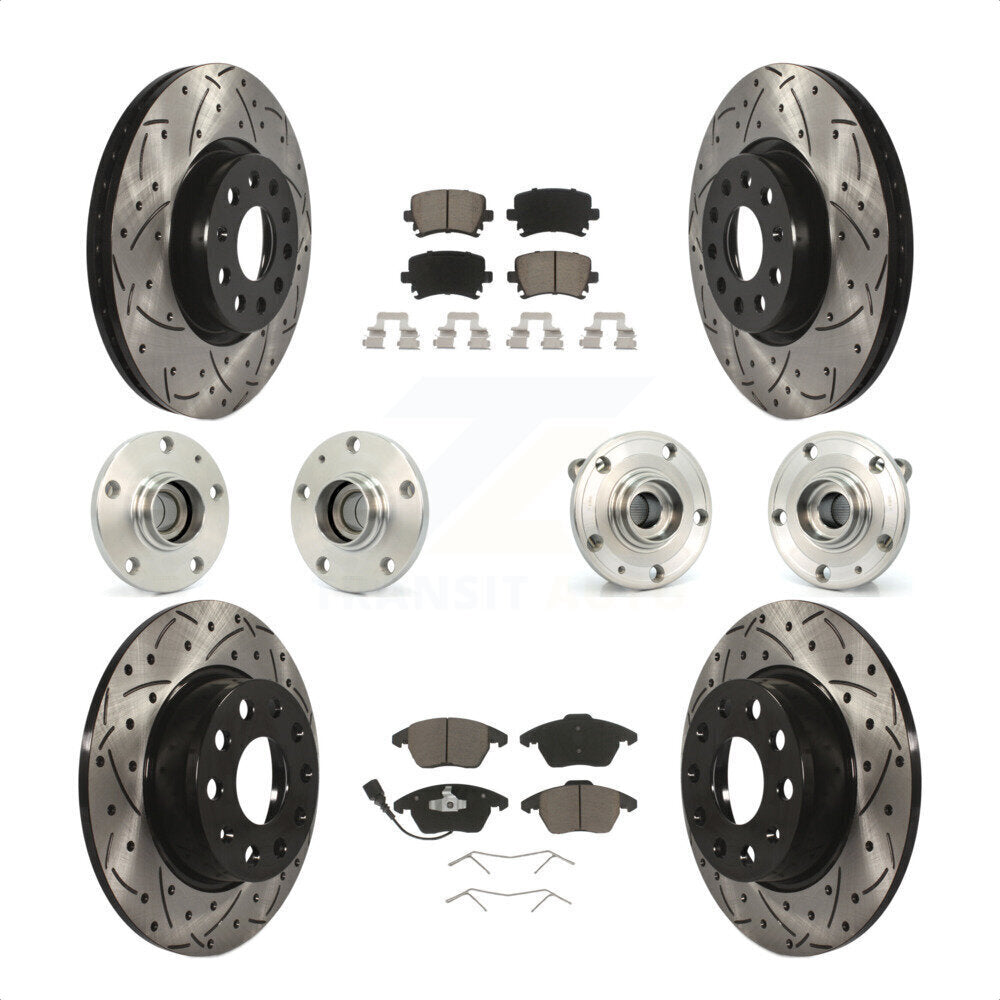 [Avant + Arrière] Kit d'ensemble roulement de roue et moyeu pour 2011 Volkswagen GTI avec 32mm bearing KBB-120006 par Transit Auto