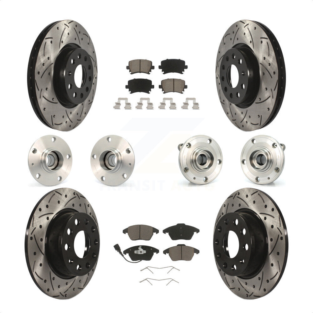 [Avant + Arrière] Kit d'ensemble roulement de roue et moyeu pour 2011 Volkswagen GTI avec 30mm bearing KBB-120007 par Transit Auto