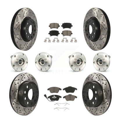 [Avant + Arrière] Kit d'ensemble roulement de roue et moyeu pour 2008 Audi A3 Quattro avec 260mm Diameter Rotor KBB-120009