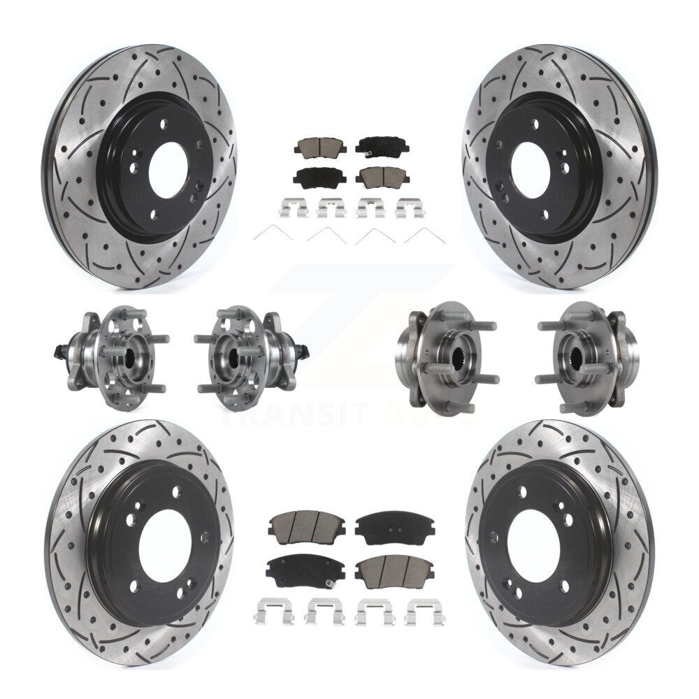 [Avant + Arrière] Kit d'ensemble roulement de roue et moyeu pour Hyundai Elantra 1.6L KBB-120019