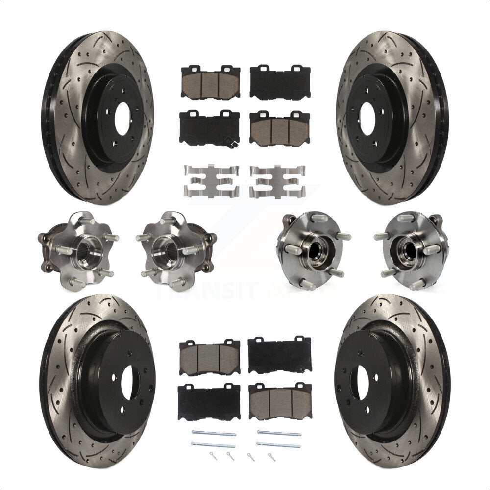 [Avant + Arrière] Kit d'ensemble roulement de roue et moyeu pour INFINITI Q50 M37 Q70 Q70L QX70 M56 KBB-120029 par Transit Auto