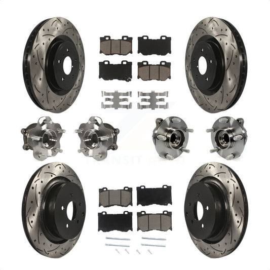 [Avant + Arrière] Kit d'ensemble roulement de roue et moyeu pour INFINITI Q50 M37 Q70 Q70L QX70 M56 KBB-120029 par Transit Auto