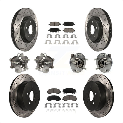 [Avant + Arrière] Kit d'ensemble roulement de roue et moyeu pour INFINITI Q50 Base Premium avec RWD KBB-120031 par Transit Auto