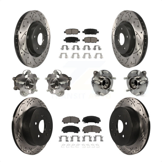 [Avant + Arrière] Kit d'ensemble roulement de roue et moyeu pour INFINITI Q50 Base Premium avec RWD KBB-120031 par Transit Auto