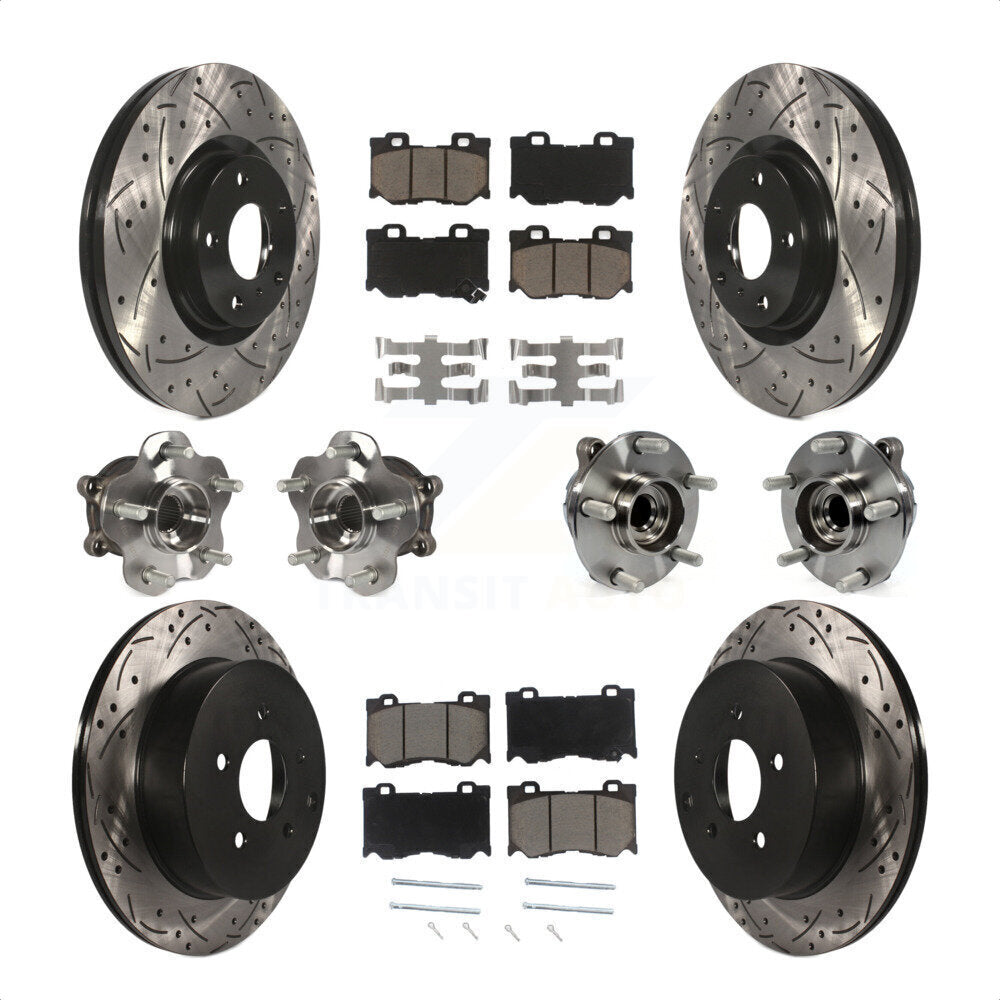 [Avant + Arrière] Kit d'ensemble roulement de roue et moyeu pour 2017 INFINITI Q70 Hybrid avec RWD avec Sport Package KBB-120036 par Transit Auto