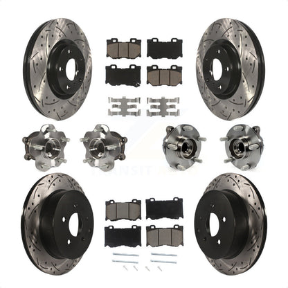 [Avant + Arrière] Kit d'ensemble roulement de roue et moyeu pour 2017 INFINITI Q70 Hybrid avec RWD avec Sport Package KBB-120036 par Transit Auto