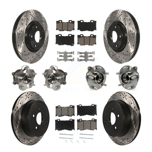 [Avant + Arrière] Kit d'ensemble roulement de roue et moyeu pour 2017 INFINITI Q70 Hybrid avec RWD avec Sport Package KBB-120036 par Transit Auto