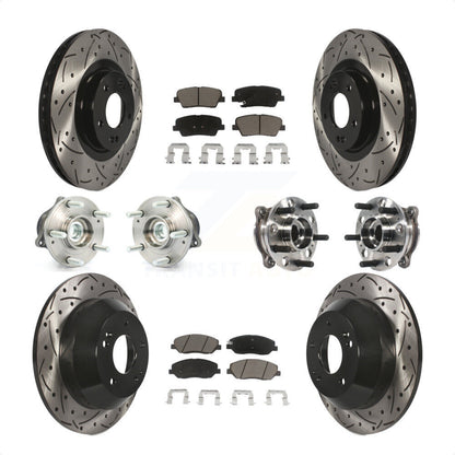 [Avant + Arrière] Kit d'ensemble roulement de roue et moyeu pour 2015-2016 Hyundai Santa Fe XL FWD avec 3.3L KBB-120039 par Transit Auto