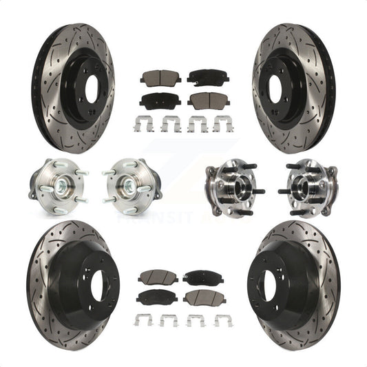 [Avant + Arrière] Kit d'ensemble roulement de roue et moyeu pour 2015-2016 Hyundai Santa Fe XL FWD avec 3.3L KBB-120039 par Transit Auto