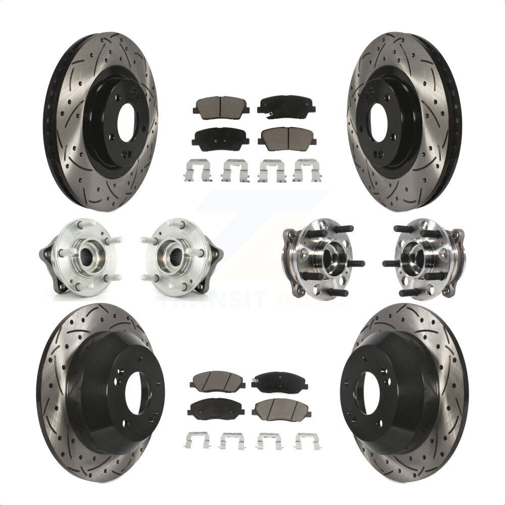 [Avant + Arrière] Kit d'ensemble roulement de roue et moyeu pour Hyundai Santa Fe XL AWD avec 3.3L KBB-120040 par Transit Auto